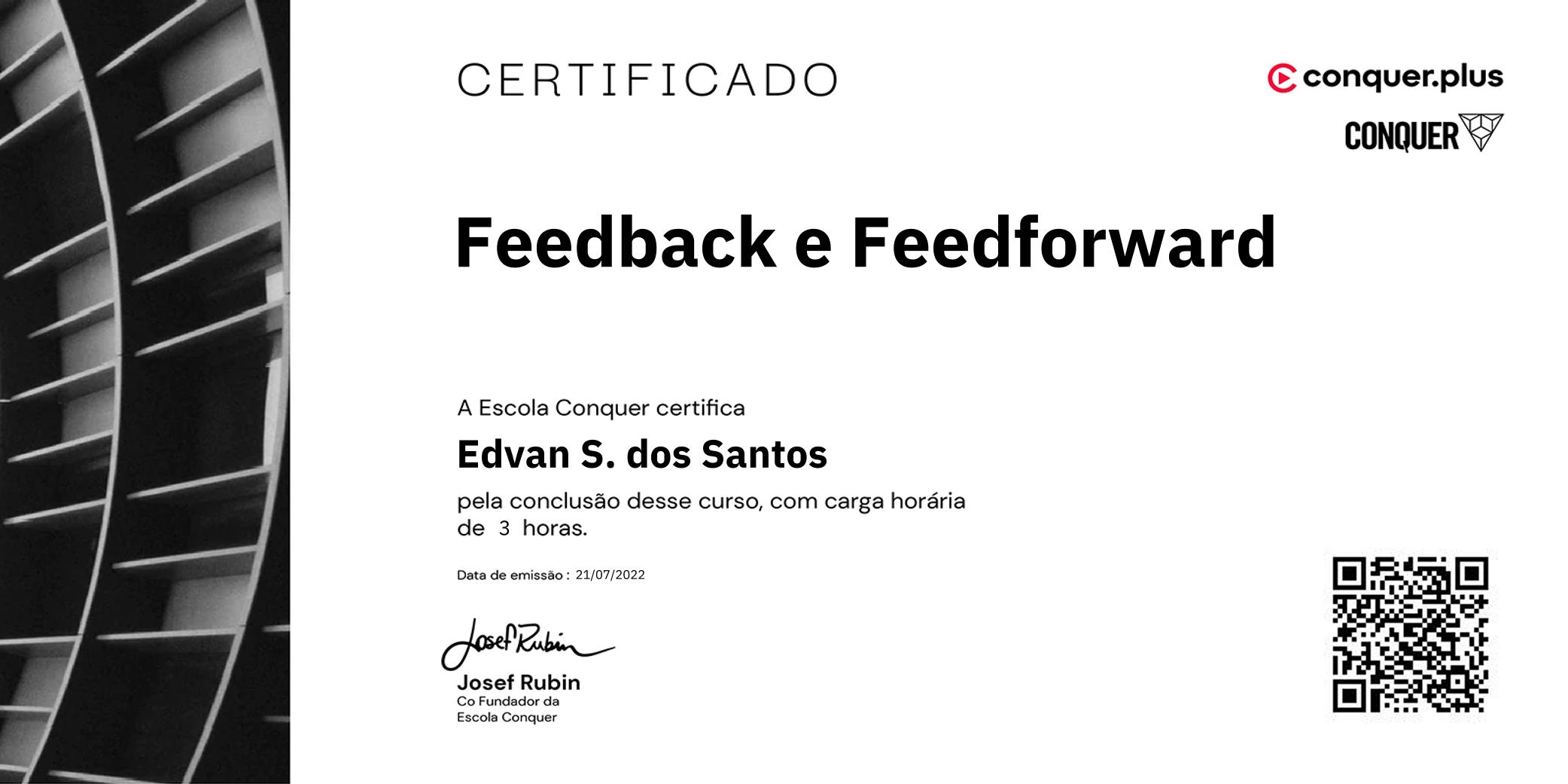 Certificado de Feedback e Feedforward